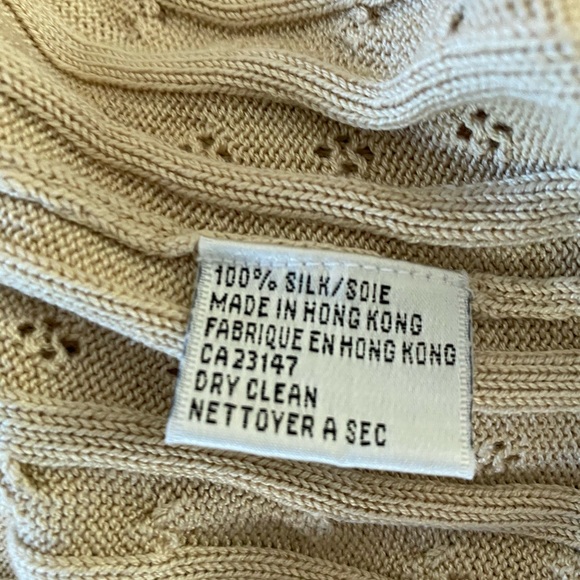 Talbots Lt. Honey Silk Cable Cardigan - Picture 6 of 6